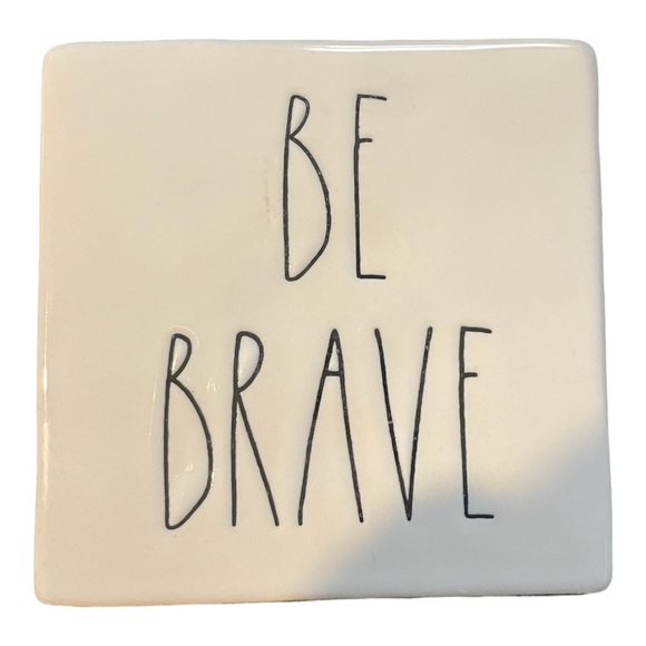 Rae Dunn work hard/be brave paperweight - Picture 2 of 3